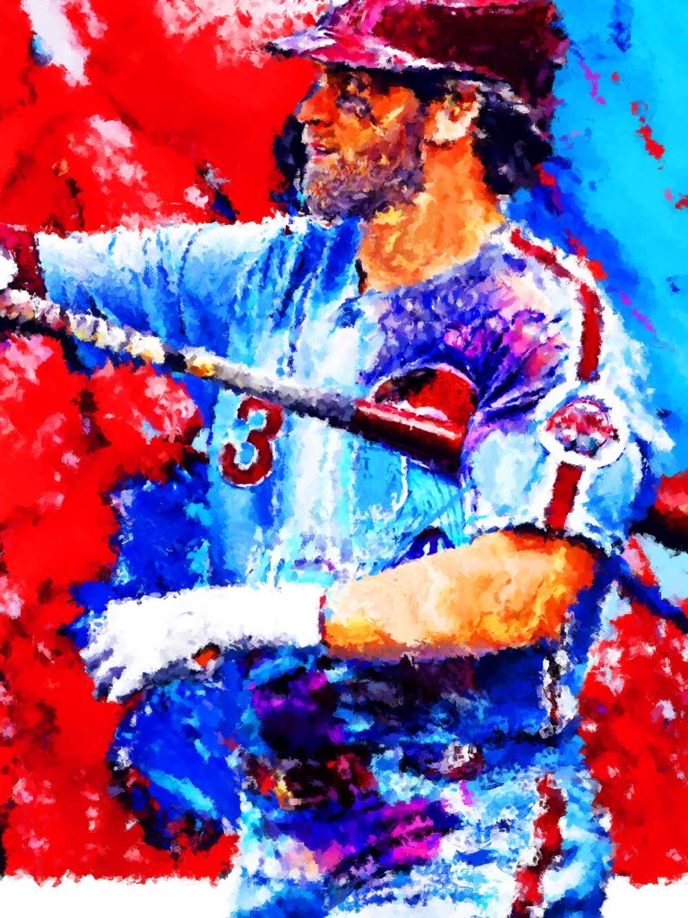 Bryce Harper original painting print 8x10 lithograph art